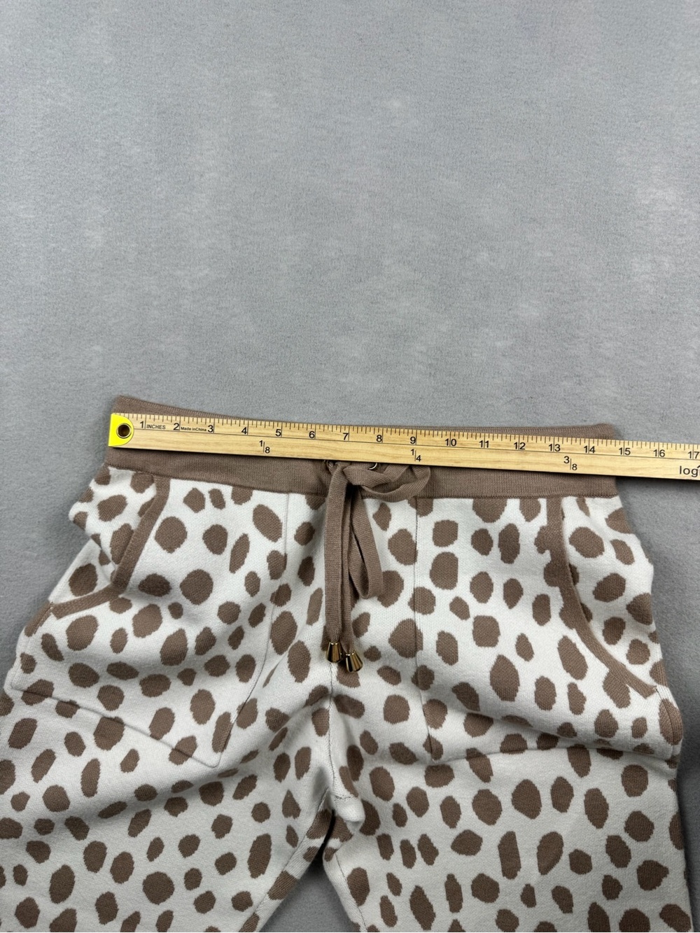 Ann Taylor Womens Small Sweater Knit Leopard Joggers Pants Drawstring Cuff Ankle - Picture 11 of 14